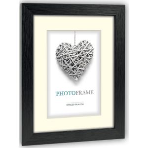 ZEP - Houten fotolijst zwart met passe-partout Regent 5 formaat 13x18 / 18x24 cm - V32185