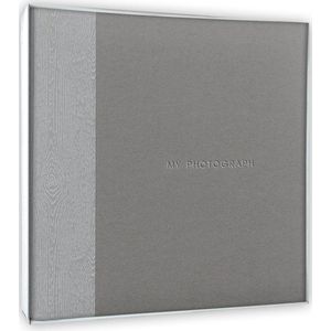 Fotoboek/fotoalbum Luis met 20 paginas grijs - 24 x 24 x 2 cm