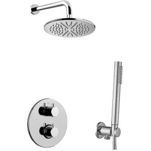 Paffoni Light doucheset rond met 23cm ronde hoofddouche inclusief handdouche en slang chroom