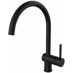 Paffoni Light Keukenmengkraan 37.1cm opbouw met draaibare uitloop Zwart mat LIG280NO