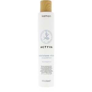 Kemon - Actyva Nutrition Riche Shampoo, voedende werking en bescherming voor droog en gevoelig haar, met haver en olijfolie - 250 ml