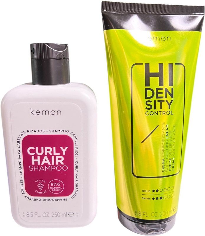 Kemon - Curly Hair Set - Haarverzorgingsproducten - 250 ml Shampoo - 200 ml Stylingcrème
