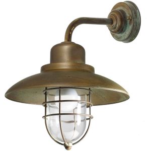 Moretti Luce Wandlamp Patio Cage 3303 messing antiek/helder