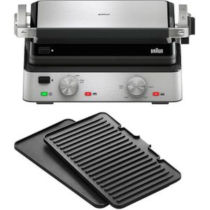 Braun CG7020 MultiGrill 7 Contactgrill Zwart/RVS