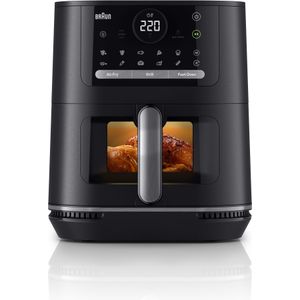 Braun MultiFry 5 HF5073IBK heteluchtfriteuse, 3-in-1, 6 l, 80-220°, 20 programma's, vaatwasmachinebestendig, touch-bediening, RealOven 2000 W technologie, zwart