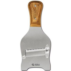 Sanelli Ambrogio - Lijn Artufi snijder van roestvrij staal. Handvat van olijf, ergonomisch en antislip. Kwaliteitsregelaar voor nauwkeurig snijden. Gekarteld, roestvrij staal.