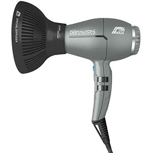 Parlux Digitalyon MagicSense Diffuser, professionele digitale haardroger met negatieve ionen. Zeer licht en krachtig. Gemaakt in Italië (grijze glitter)