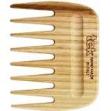 TEK - Kleine Kam - Natuurlijk Hout - 9 x 7,5 cm - Voor Dik Krullend of Golvend Haar