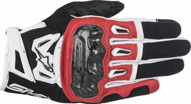 Alpinestars SMX-2 Air Carbon V2 Handschuh schwarz/weiß/rot XL - Motorradbekleidung - Motorradhandschuhe - Motorradhandschuhe Sport