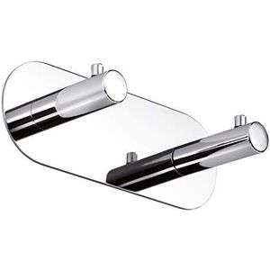 INDA - Accessoires voor de badkamer, serie Gealuna, dubbele muurbeugel van verchroomd messing, afmetingen: 15 x 5 x 5 cm