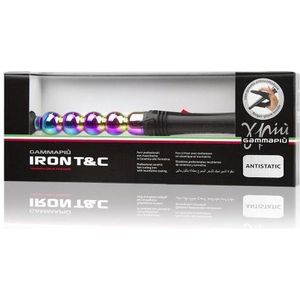 GAMMAPIU' Professionele krultang Bubble Rainbow, brede en smalle golven, hittebestendige punt, lange bewegingsonscherpte, reductie van elektrostatische werking, styling, Italiaanse stekker