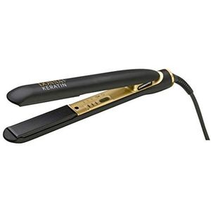 Gammapiu Professionele stijltang voor dames + keratine, 100% Made in Italy, ijzer, keratine-behandeling, keramiek met diamantpoeder, langdurig glad effect, 3 temperaturen, snelle opwarming