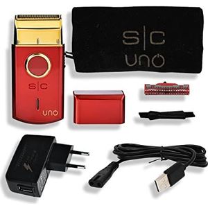 Stylecraft Electrische Baard en Haartrimmer, Electrische Baard Tondeuse, Draadloos met Gebruiksduur Van 2 uur, Makkelijk mee te nemen op reis, Ergonomisch, Snelheid 9.000 toeren (Rood)