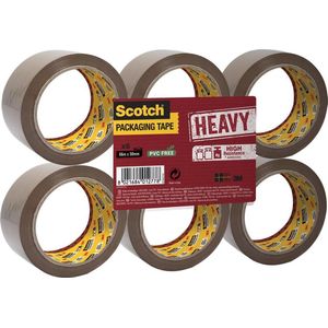 Verpakkingstape Scotch Heavy 50mmx66m bruin 6 rollen