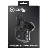 Celly SHEER Headset True Wireless Stereo (TWS) In-ear Oproepen/muziek Zwart, Transparant
