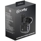 Celly SHEER Headset True Wireless Stereo (TWS) In-ear Oproepen/muziek Zwart, Transparant