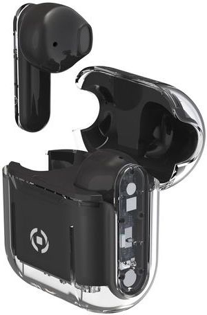 Celly SHEER Headset True Wireless Stereo (TWS) In-ear Oproepen/muziek Zwart, Transparant