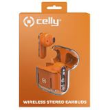 Celly SHEER Headset True Wireless Stereo (TWS) In-ear Oproepen/muziek Oranje, Transparant