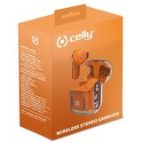 Celly SHEER Headset True Wireless Stereo (TWS) In-ear Oproepen/muziek Oranje, Transparant