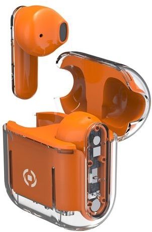Celly SHEER Headset True Wireless Stereo (TWS) In-ear Oproepen/muziek Oranje, Transparant