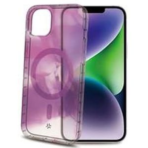 Celly iPhone 15 Plus telefoonhoes, violet transparant