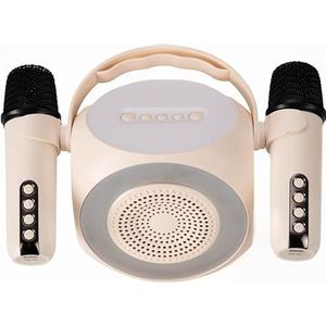Celly, Draadloze luidspreker met twee microfoons en RGB-verlichting, bluetooth-microfoon met een bereik van maximaal 10 m, uitgang 5 W voor een helder en krachtig geluid, voor het zingen en spelen van