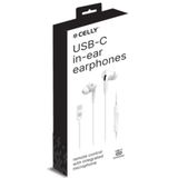 Celly - UP1200TYPEC - Koptelefoon - Wit - Bedraad - In-ear met USB-C-aansluiting
