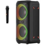 Celly, Draagbare bluetooth-luidspreker met draadloze microfoon en lichteffecten, True Wireless stereo-technologie voor feestjes en evenementen, gemakkelijk mee te nemen, vermogen van 40 W