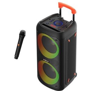 Celly, Draagbare bluetooth-luidspreker met draadloze microfoon en lichteffecten, True Wireless stereo-technologie voor feestjes en evenementen, gemakkelijk mee te nemen, vermogen van 40 W