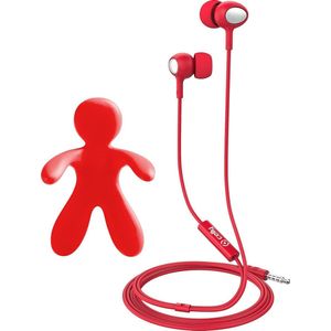 Celly Cesare & Augusto Oortelefoon 3,5 mm Connector Rood (Bedraad), Koptelefoon, Rood