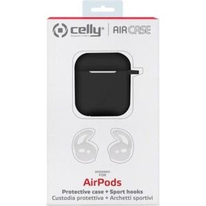 Protective Case Celly AIRPODS 1/2 GEN Headphones Black Silicone Plastic