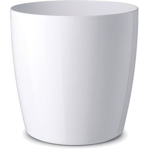 Bloempot - Milano Luce - 40x38 Wit - Inclusief Wielen & Rooster