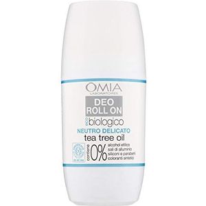 Omia Deodorant Roll On Eco Bio met Tree Oil Thee, geurremmend, verfrissend zonder aluminiumzouten, frisheid voor 24 uur deodorant voor dames en heren, dermatologisch getest, 50 ml