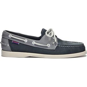 Sebago Docksides Portland Spinnaker - Nubuck Blauw met Grijze Accenten