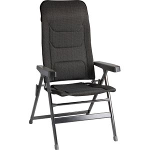 BRUNNER Rebel Pro (S-M-L) Klapstoel, campingstoel, aluminium terras, 5-voudig verstelbaar, belastbaar tot 150 kg, hoge rugleuning, zwart of blauw