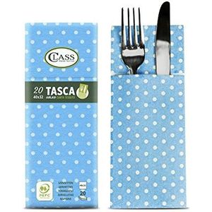 CLASS 10 C4032TA-D227-PEFC Airlaid zakhanddoek, bestekhouder, papier, zee-stippen, 40 x 32 x 0,8 cm, 20 stuks