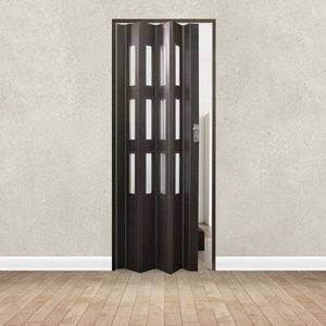 Luciana vouwdeur van pvc, eiken taupe, gesatineerd glas 88,5 x 214 cm