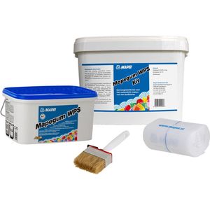 Mapei Mapegum WPS Waterdichtingsmembraan - Waterdichte Coating Voor Vochtige Ruimtes - Met Kwast & Kimband - 5 kg