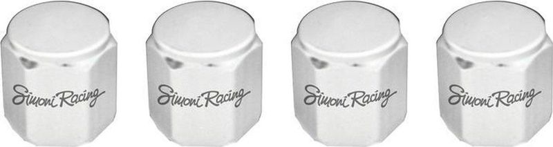 Simoni Racing - Set Ventielkapjes - Aluminium - Wit - 4 Stuks