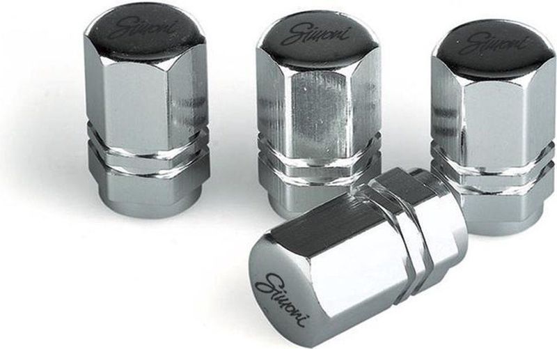 Simoni Racing - Set Ventielkapjes - Chroom - Aluminium - 4 Stuks