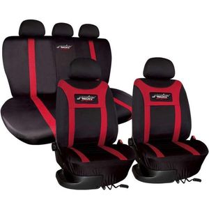 Simoni Racing Stoelhoezenset Type- Zwart/Rood - 12-Delig