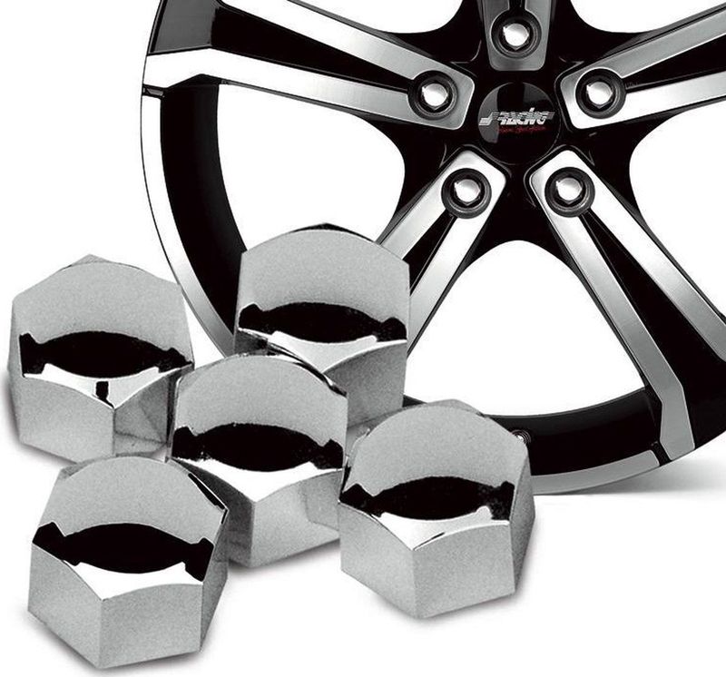 Simoni Racing - Wielmoerkapjes - Chroom - Set van 20 Stuks - Kunststof