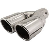 Simoni Racing - Uitlaat Sierstuk - Dubbel Rond - RVS - Diameter 76mm - Lengte 230mm