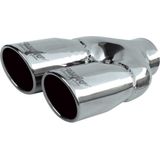 Simoni Racing - Uitlaat Sierstuk - Dubbel Rond - RVS - Diameter 76mm - Lengte 230mm