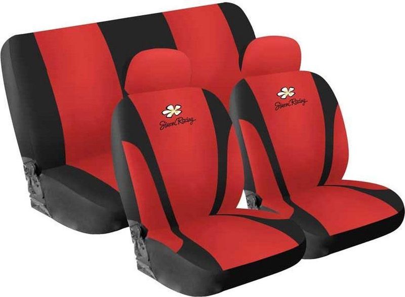 Simoni Racing - Daisy - Stoelhoezenset - Rood - Microfiber - 8-Delig
