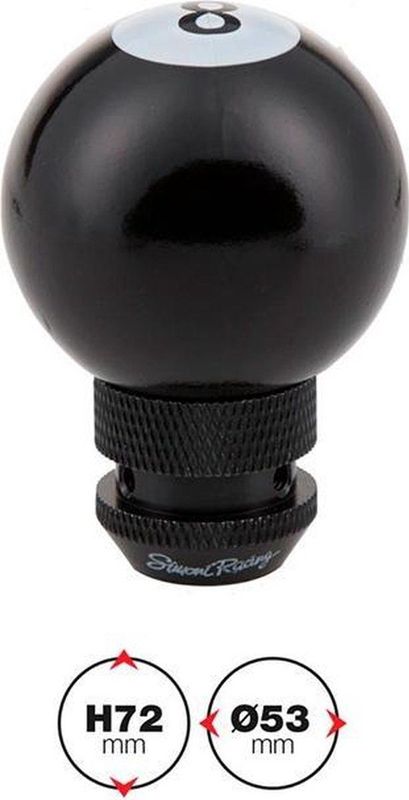 Simoni Racing - Pookknop 8-Ball - Zwart - Kunststof - Universeel