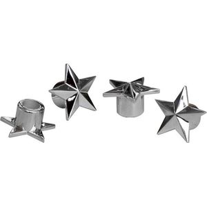 Simoni Racing Set ventielkapjes 'Chrome Star' - Chroom
