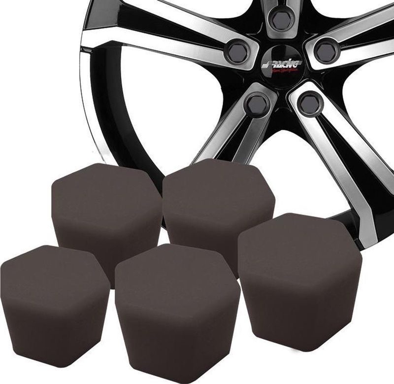 Simoni Racing - Wielmoerkapjes - Zwart - Siliconen - Set van 20 Stuks