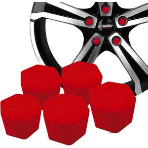 Simoni Racing Wielmoerkapjes - Rood - Siliconen - Set van 20 Stuks