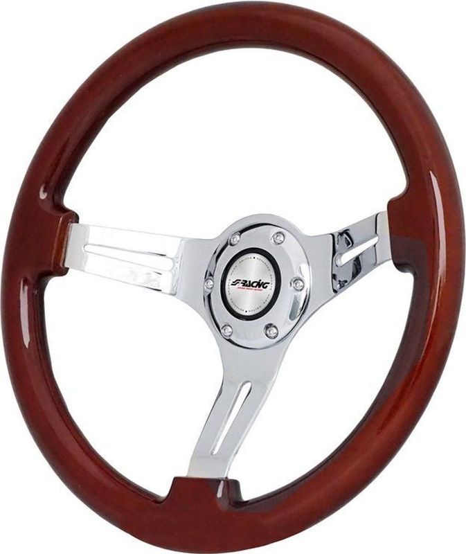 Simoni Racing - SportStuur Didier - Hout - Diepte 6cm - Universeel Gebruik